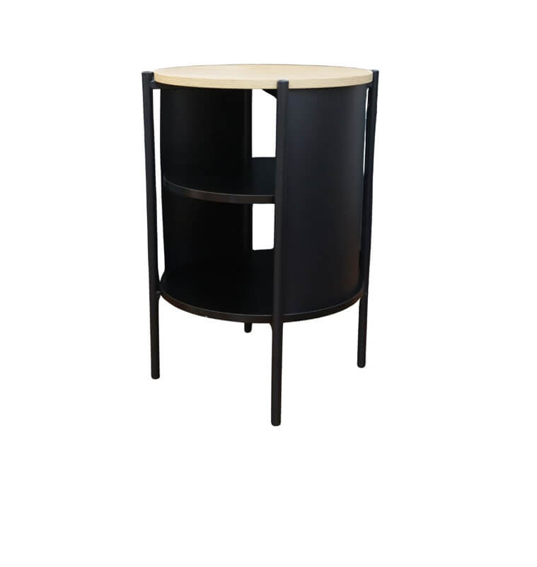 Table d’appoint ronde bois clair et métal - 44x44x60 cm | 39 000 CFA | à Dakar