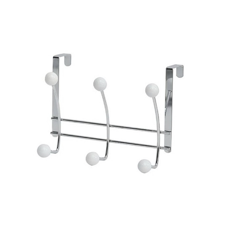 Patère murale 6 crochets céramique blanche et métal chromé | Cintres & patères | 5 000 CFA , dakar, Sénégal
