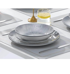 Coffret assiettes en grès gris clair - 18 Pcs | Assiettes & coffrets d'assiettes | 21 500 CFA , dakar, Sénégal