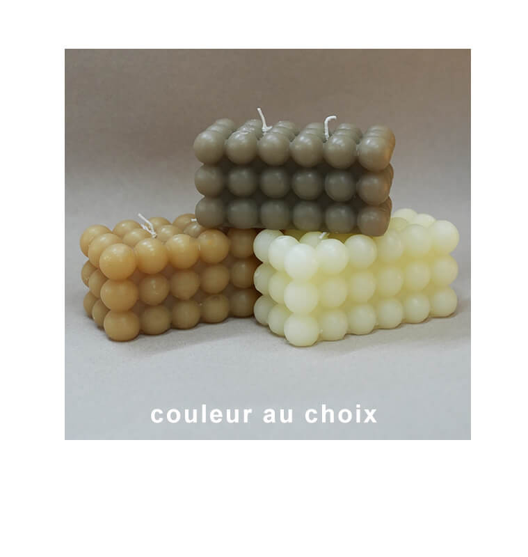 Bougie "BUBBLE" boule cube, 12x6xH5,8 cm - Couleur au choix | Bougies & senteurs , Dakar, Sénégal
