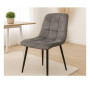 Chaise en velours gris matelassé et pieds noirs métal - 56x44x86,5 cm | 34 000 CFA | à Dakar