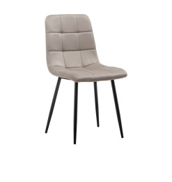 Chaise en velours taupe matelassé et pieds noirs métal – 56x44x86,5 cm | 34 000 CFA | à Dakar