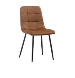 Chaise en velours marron matelassé et pieds noirs métal – 56x44x86,5 cm | 34 000 CFA | à Dakar