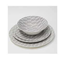 Coffret assiettes en céramique à motif feuille taupe - 24 Pcs | Assiettes & coffrets d'assiettes | 25 500 CFA , dakar, Sénégal