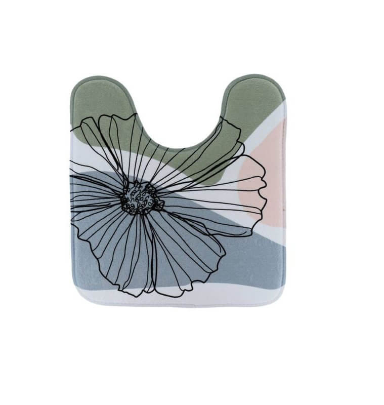 Tapis contour WC microfibre 45x50 cm, imprimé Flowers | Tapis de bain | 4 300 CFA , dakar, Sénégal