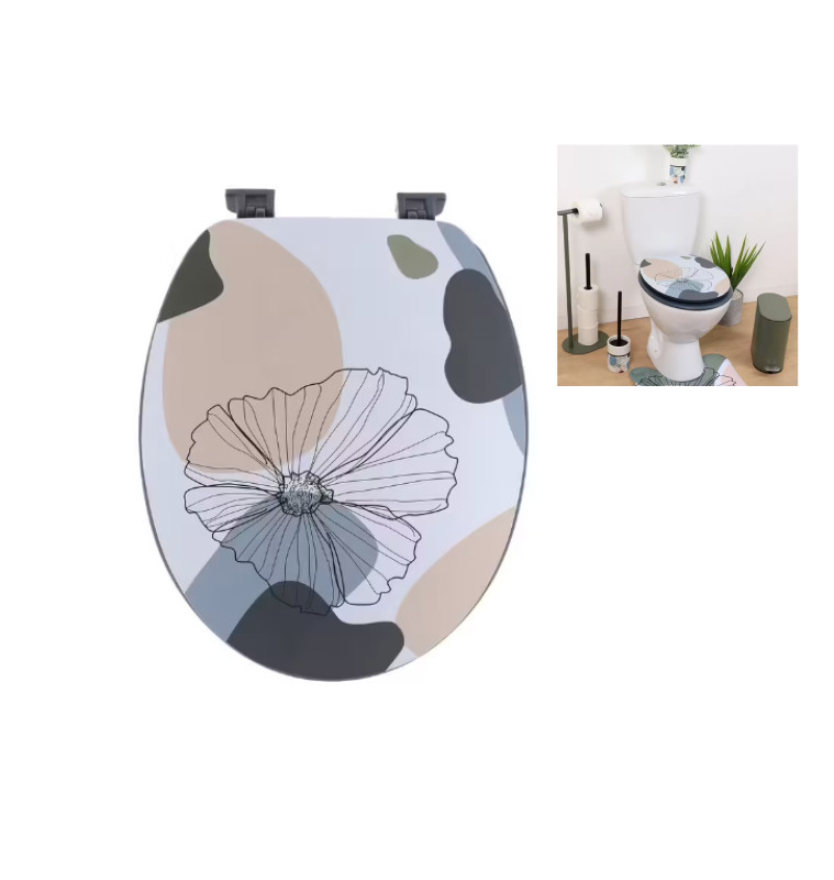 Abattant WC flowers, universel, assise en bambou, 18 pouces | Accessoires salle de bain | 15 700 CFA , dakar, Sénégal