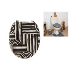 Abattant WC Ethnic Vibes noir et blanc, universel assiste en bambou, 18 pouces | Accessoires salle de bain | 21 300 CFA , dak...