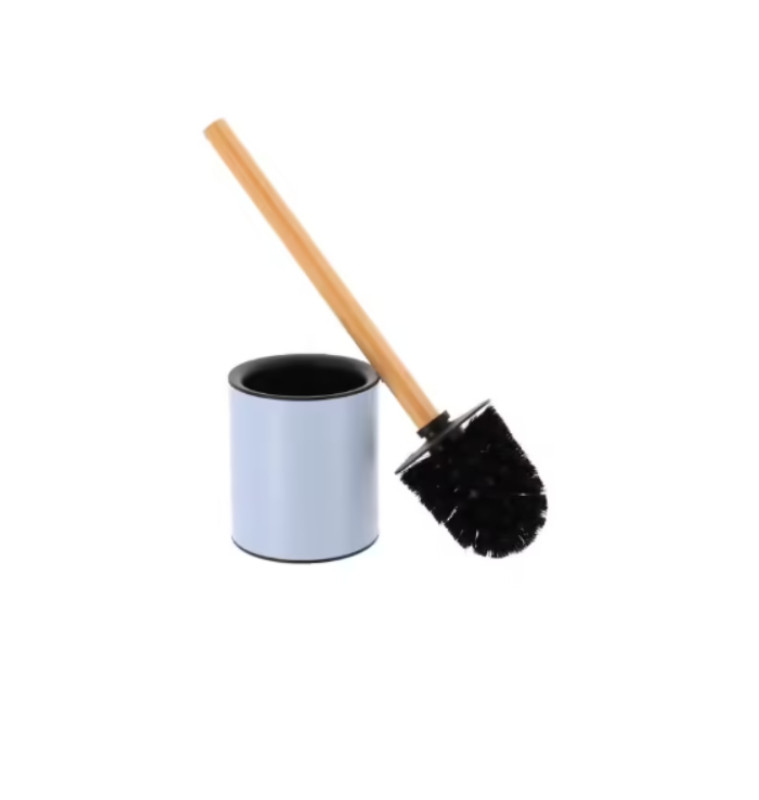 Brosse WC en métal bleu clair et tige en bambou | Accessoires salle de bain | 6 300 CFA , dakar, Sénégal