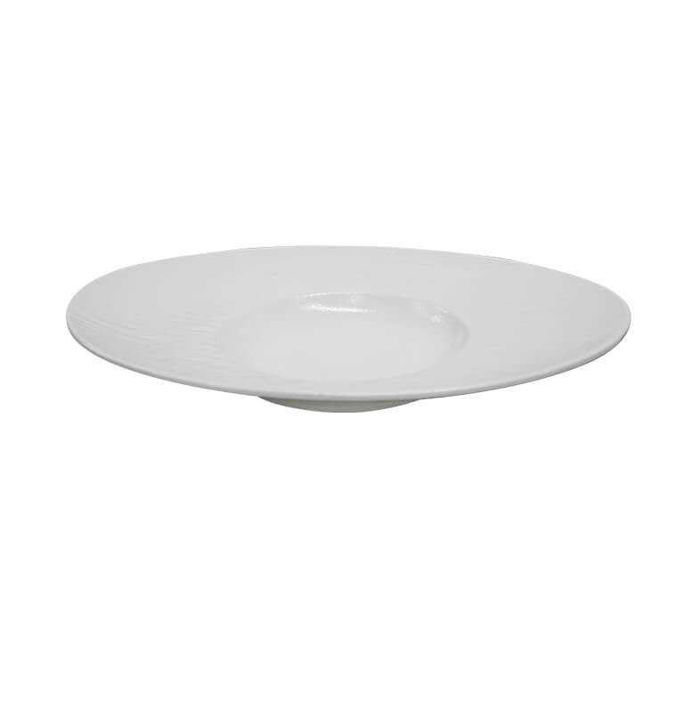 Assiette creuse ovale 32,5 cm en céramique blanche avec relief | Assiettes & coffrets d'assiettes | 5 600 CFA , dakar, Sénégal