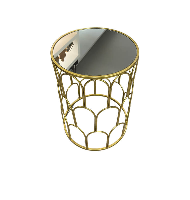 Table d’appoint métal doré et tablette en miroir, 35x55 cm | Poufs, tabourets & tables , Dakar, Sénégal