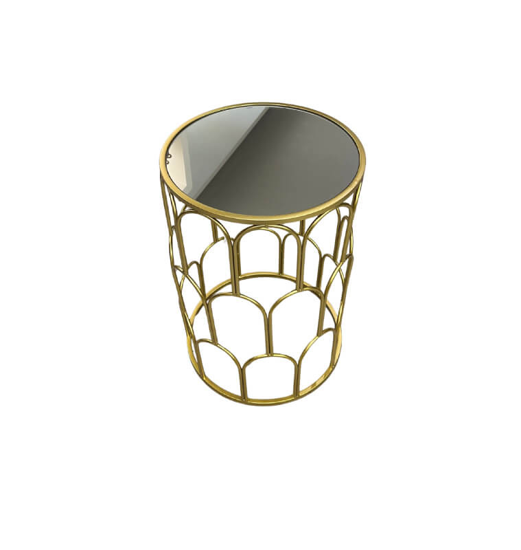Table d’appoint métal doré et tablette en miroir, 35x50 cm | Poufs, tabourets & tables , Dakar, Sénégal