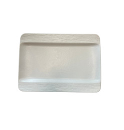 Assiette plate rectangulaire 31,25 cm en céramique blanche avec relief  | Assiettes & coffrets d'assiettes | 5 200 CFA , daka...