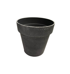 Pot de fleur de jardin en polypropylène et polyéthylène bleu gris, 40x37 cm