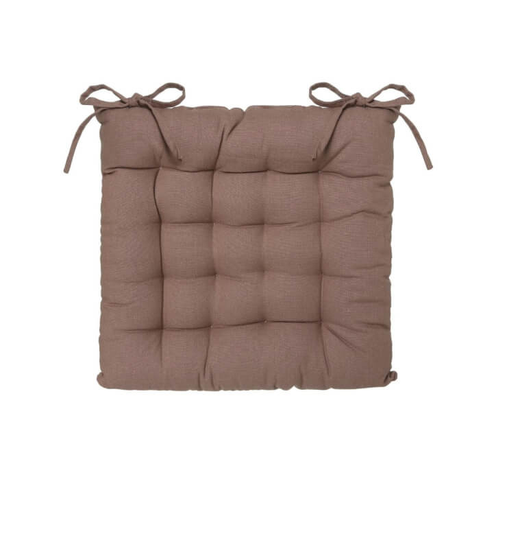 Galette de chaise en coton taupe, 38x38 cm | Galettes de chaise | 4 700 CFA , dakar, Sénégal