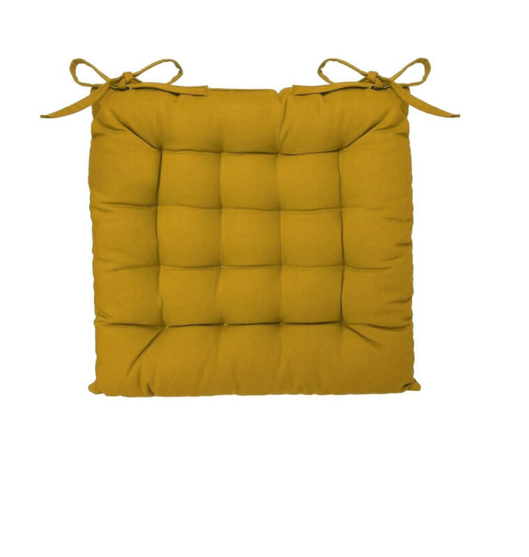 Galette de chaise en coton ocre, 38x38 cm | Galettes de chaise | 4 700 CFA , dakar, Sénégal