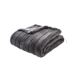 Plaid "Manoir" fausse fourrure gris foncé, 120x160 cm | Plaids & jetés , Dakar, Sénégal