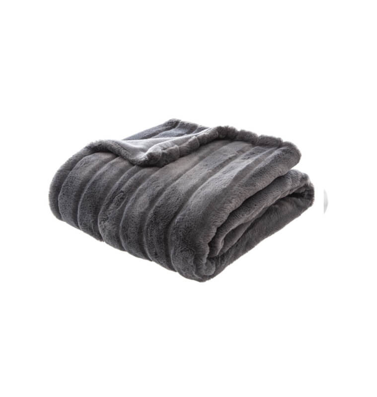 Plaid "Manoir" fausse fourrure gris foncé, 120x160 cm | Plaids & jetés , Dakar, Sénégal