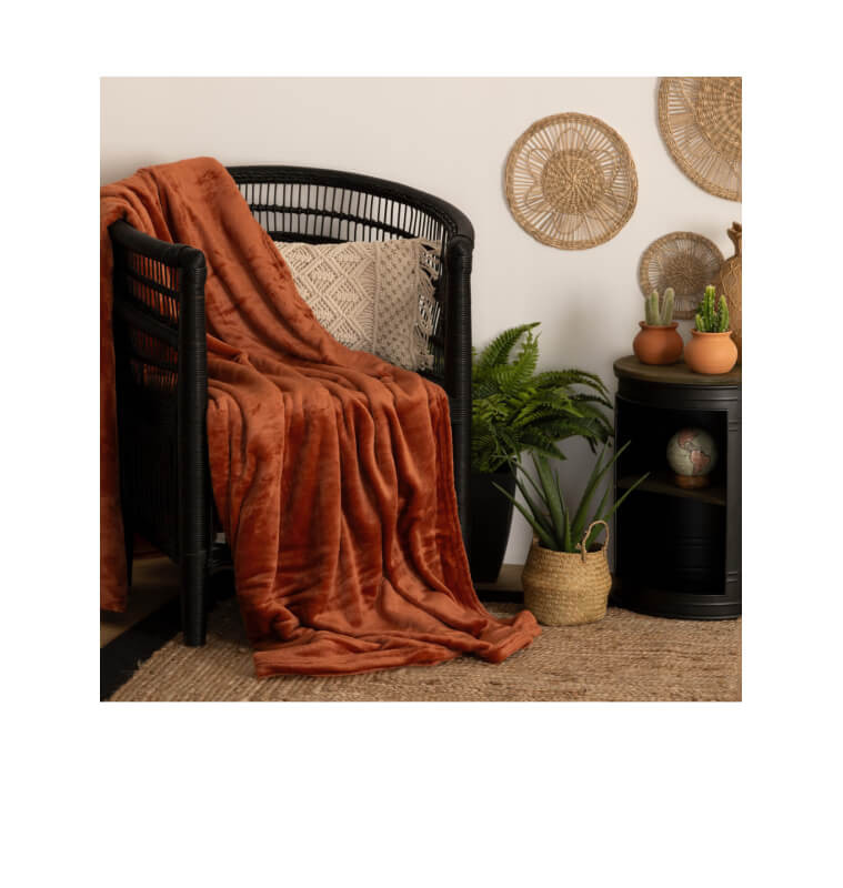 Plaid flanelle "Ollis" Rose terracotta, 180x230 cm | Plaids & jetés , Dakar, Sénégal