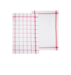 Torchon en coton rouge et blanc, 45 × 70 cm - Lot de 2 | Torchons, gants, tabliers, maniques | 3 800 CFA , dakar, Sénégal
