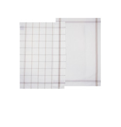 Torchon en coton gris et marron, 45 × 70 cm - Lot de 2 | Torchons, gants, tabliers, maniques | 3 800 CFA , dakar, Sénégal