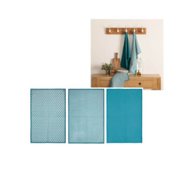 Torchon en coton bleu canard, 45 × 70 cm - Lot de 3 | Torchons, gants, tabliers, maniques | 7 000 CFA , dakar, Sénégal