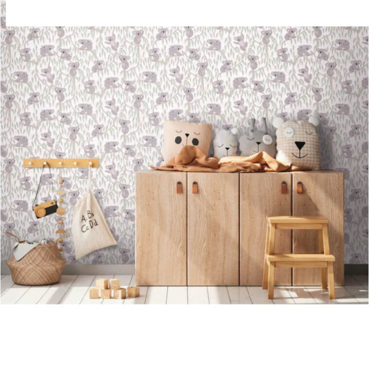 Papier peint intissé Jungle Koala chambre enfant, beige, crème et vert, L:10,05m x l:53 cm | Papiers peints , Dakar, Sénégal