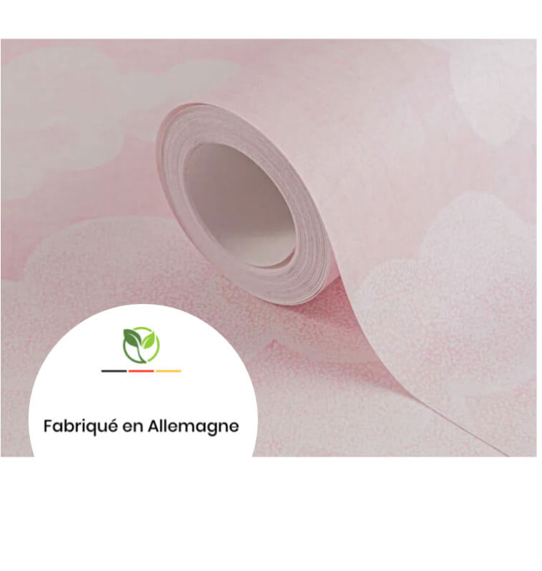 Papier peint intissé nuages duveteux chambre enfant, rose blanc, L:10,05m x l:53 cm | Papiers peints , Dakar, Sénégal