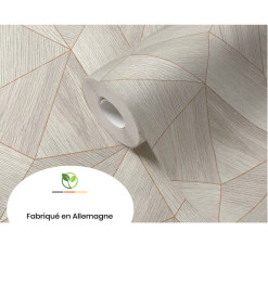 Papier peint effet bois moderne avec accents métalliques gris et or, L:10,05m x l:53 cm | Papiers peints , Dakar, Sénégal