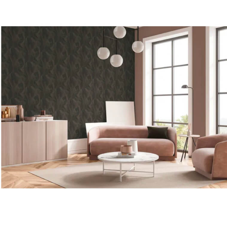 Papier peint intissé, accents métalliques gris et cuivré, L:10,05m x l:53 cm | Papiers peints , Dakar, Sénégal