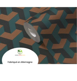 Papier peint intissé "Daniel Hechter", uni bleu, orange et noir, effet satiné, L:10,05m x l:53 cm | Papiers peints , Dakar, S...