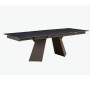 Table à manger extensible en céramique marbré marron et en métal, 160/240x90x75cm | 680 000 CFA | à Dakar