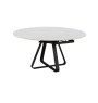 Table à manger ronde extensible en céramique marbré blanc et en métal, 150/210x90x75cm | 620 000 CFA | à Dakar