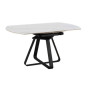 Table à manger ronde extensible en céramique marbré blanc et en métal, 150/210x90x75cm | 620 000 CFA | à Dakar