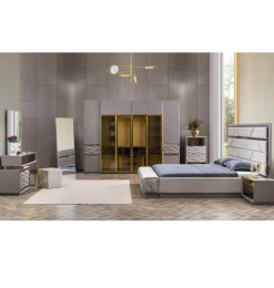 Chambre à coucher premium avec lit coffre, 180x200 cm, chevet, Armoire, Dresser, miroir | 2 600 000 CFA | à Dakar
