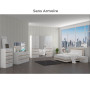 Lit Anona 180x200 cm, Commode, 2 chev, Miroir, bois blanc | 895 000 CFA | à Dakar