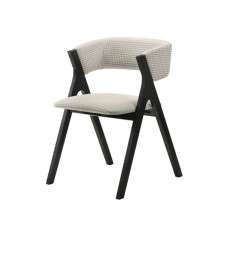 Chaise de salle à manger moderne en tissu gris clair, 76X52.5X56.5 cm