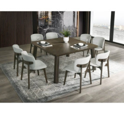 Table à manger carrée + 8 chaises, finition ébène noyer, 75X150X150cm | 1 250 000 CFA | à Dakar