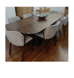 Table à manger extensible walnut 240-300 + 8 chaises beiges | 1 380 000 CFA | à Dakar