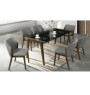 Table à manger plateau en verre fumé + 6 chaises grises, 180x75x90cm | 732 000 CFA | à Dakar