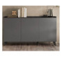 Buffet 3 portes, finition plomb ardoise, 181X99X42 cm, Dakar