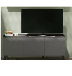 Meuble Tv 3 portes, gris finition plomb ardoise, 181X72X42 cm