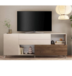 Buffet/meuble Tv Pablo, cachemire mat et décor chêne mercure, L 241X94X42 cm, Dakar