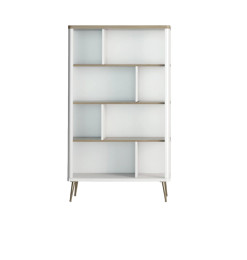 Étagère Lydia walnut et blanc,100X35X171 cm