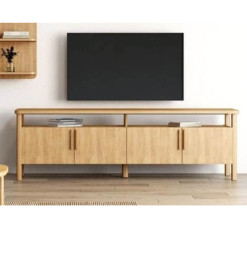 Meuble TV Lovisa en bois naturel, 206X48X64 cm