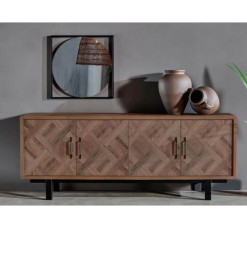 Buffet Hardy en bois de noyer + Miroir , 209X95X76 cm, Dakar