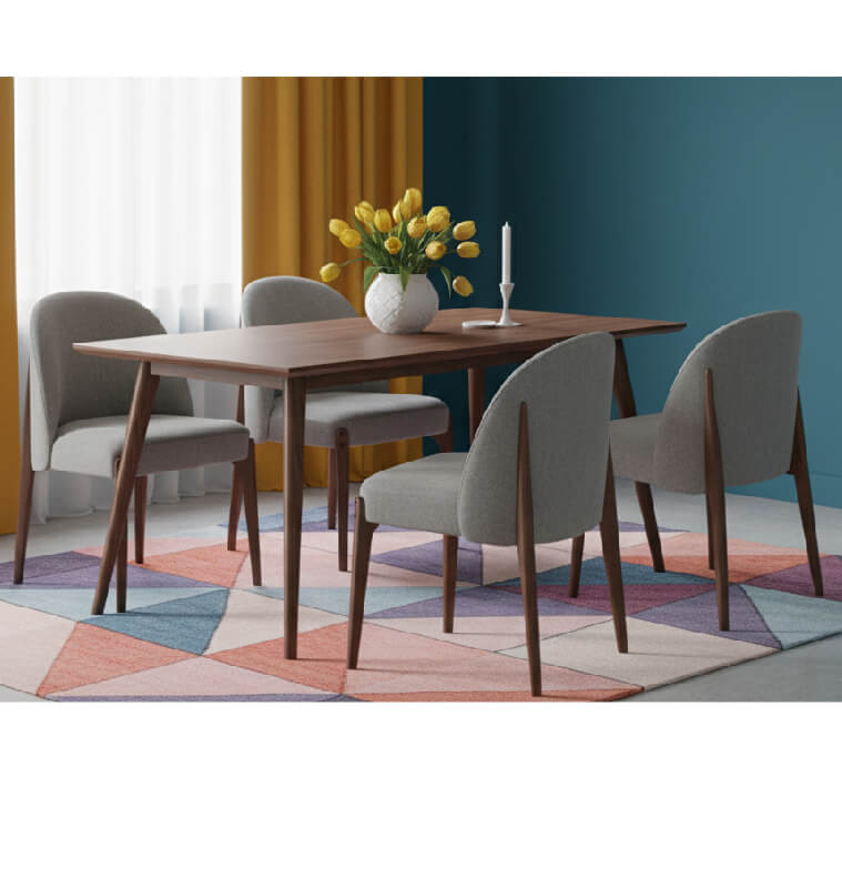 Chaise salle à manger moderne en tissu gris, 87X57X56 cm | 113 500 CFA | à Dakar