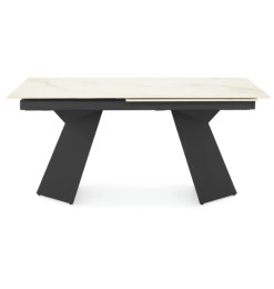 Table à manger extensible en céramique marbré beige et en métal, 160/240x90x75cm | 680 000 CFA | à Dakar