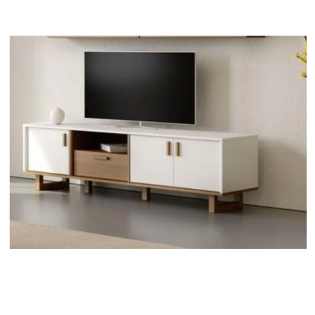 Meuble TV Calina en bois noyer/blanc, 194X46X100 cm | 215 000 CFA | à Dakar