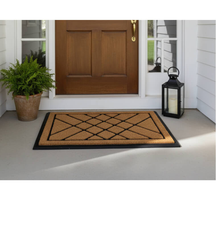 Paillasson géométrique 60x90 cm en fibres de coco naturel et caoutchouc | Paillassons , Dakar, Sénégal
