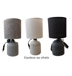 Lampe de chevet en céramique motif étoile avec abat-jour, douille E14, 13x13x26 cm | Lampes de table, lampes de chevet , Daka...